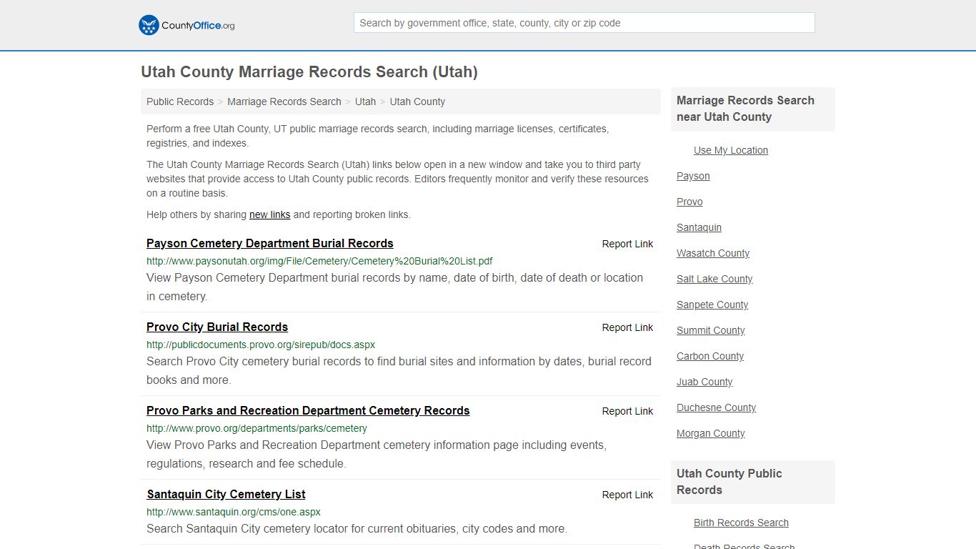 Marriage Records Search - Utah County, UT (Marriage ...